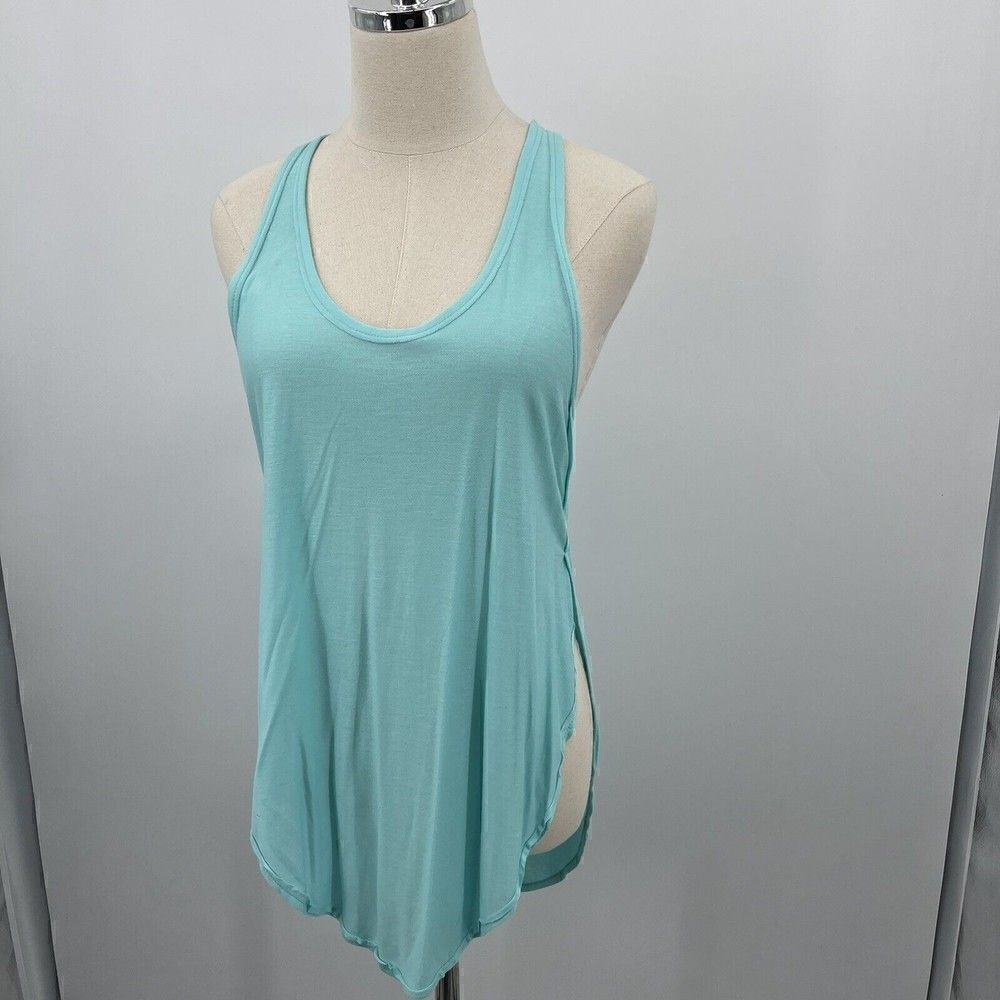 We the free tunic racer top M turquoise pastel mint color BoxH sleeveless long